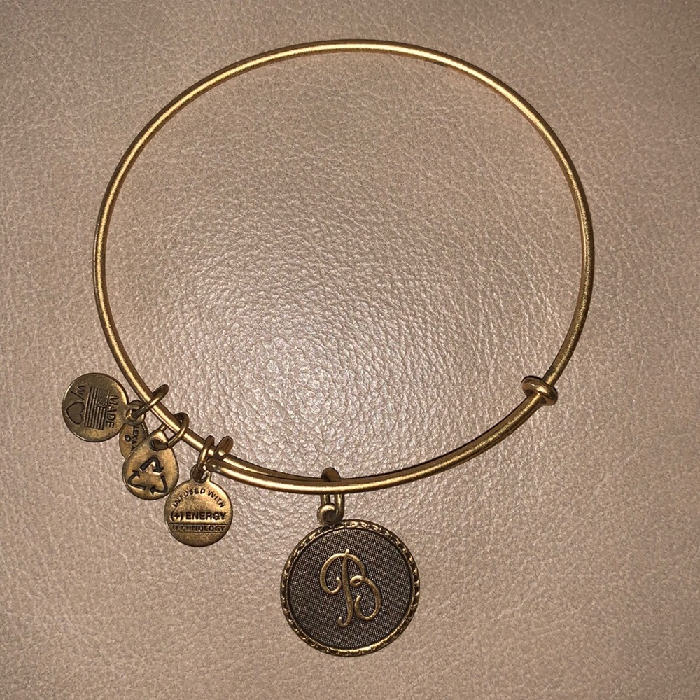 Gold Alex and Ani B charm bracelet